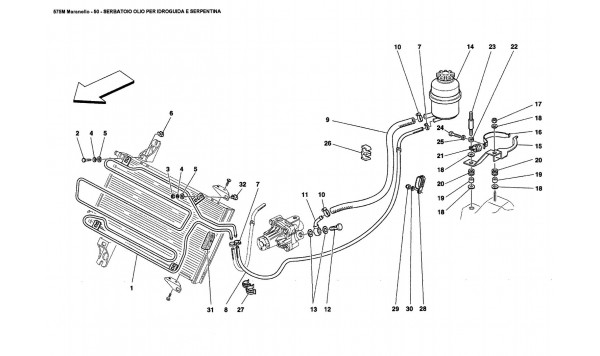 OIL TANK FOR SERVOSTEERING AND SERPENTINE