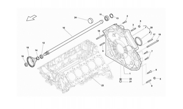008 Timing Chain Cover - Propeller Shaft