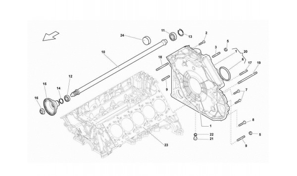 005 Timing Chain Cover - Propeller Shaft