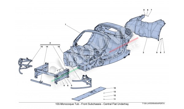 100-Monocoque Tub - Front Subchassis - Central Flat Undertray