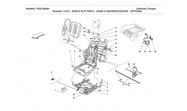 ELECTRICAL SEAT - GUIDE AND MOVEMENT - OPTIONAL