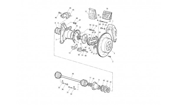 HUBS, REAR BRAKES WITH A.B.S. AND DRIVE SHAFTS