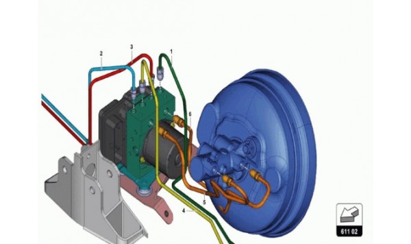 052 brake servo, pipes and vacuum system