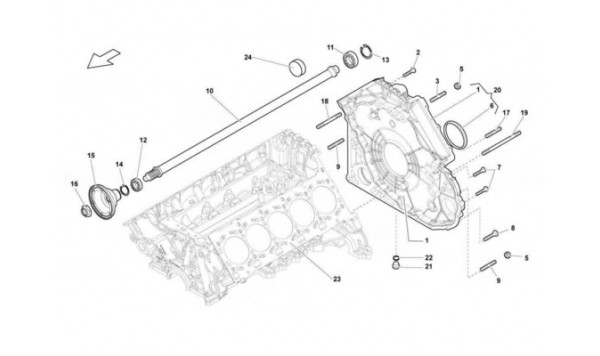 008 timing chain cover - propeller shaft