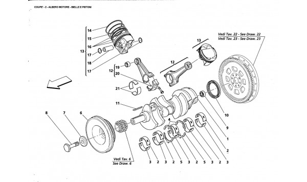 DRIVING SHAFT - CONNECTING RODS AND PISTONS