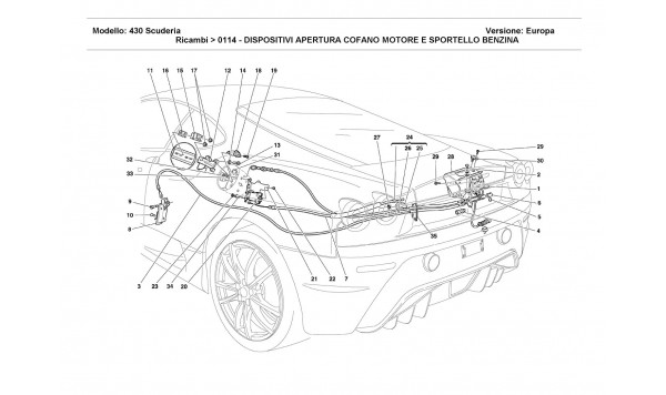 OPENING DEVICES FOR ENGINE BONNET AND GAS DOOR