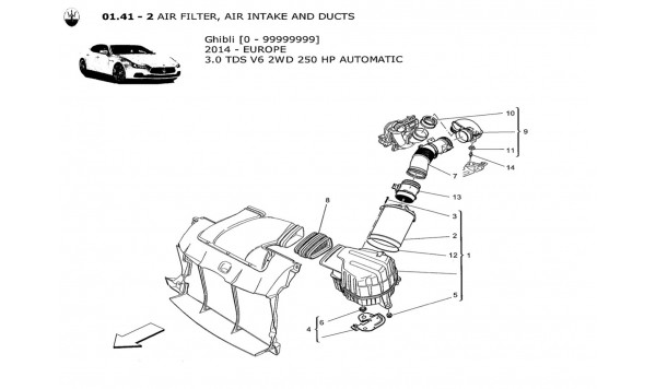 AIR FILTER, AIR INTAKE AND DUCTS